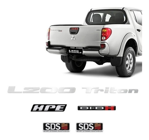 Kit Adesivos L200 Triton Hpe 2013 Di-dh Sds Emblema Resinado