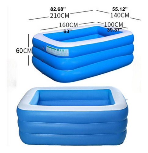 Piscina Rectangular 210cm Piscina Familiar Piscina Inflable