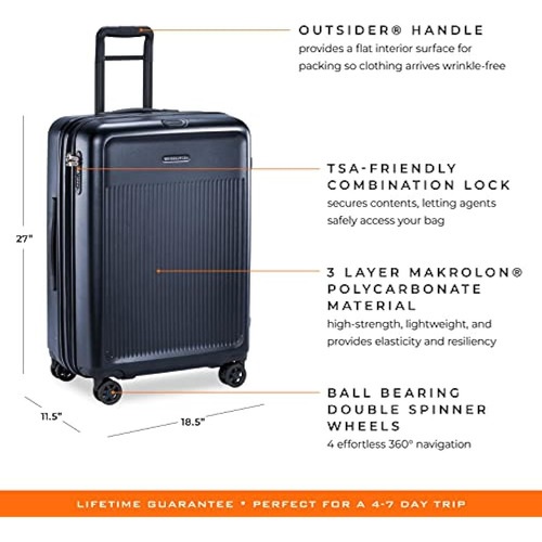 Briggs & Riley Sympatico Hardside Medium Spinner Equipaje, A Matte Navy