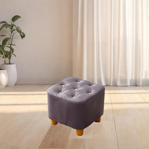 Reposapiés Pequeño, Taburete Cuadrado Para Pies, Púrpura