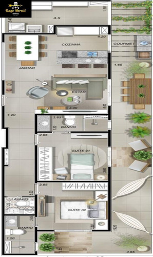 Imagem 2 de 3 de Excelente Apartamento À Venda No Portal Ville Azaléia *** Em Construção *** - Ap00102 - 69379235
