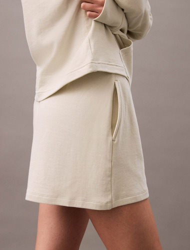 Short Calvin Klein De Pijama French Terry Mujer Beige