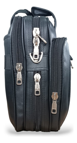 Pasta Executiva Bolsa De Ombro Para Notebook Até 17'', Maleta Social Unissex Em Nylon Resistente Com Alça Ajustável E Compartimentos Internos, Preto