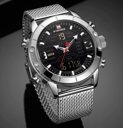 Reloj Naviforce Militar 9153 Analogo Digital A Inoxidable
