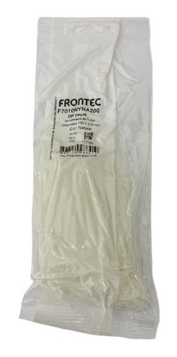 Imagem 2 de 2 de Abraçadeira De Nylon 100x2,5 Mm Natural (pacote C/ 200 Unid)