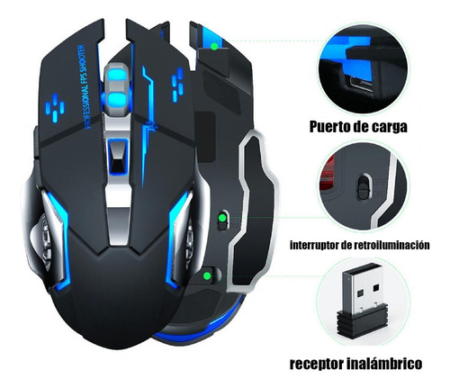 Mouse Inalambrico Rgb 5 Botones Modelo: M500 Leorqeon