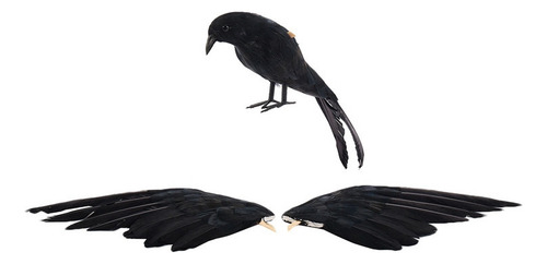 Ch Plumas Halloween Con Forma Pájaro Cuervo, Tamaño Grand