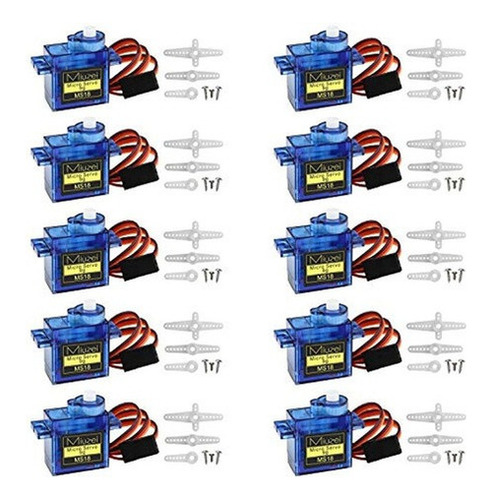 10 Piezas Sg90 9g Micro Servo Motor Kit Para Rc Robot Arm He