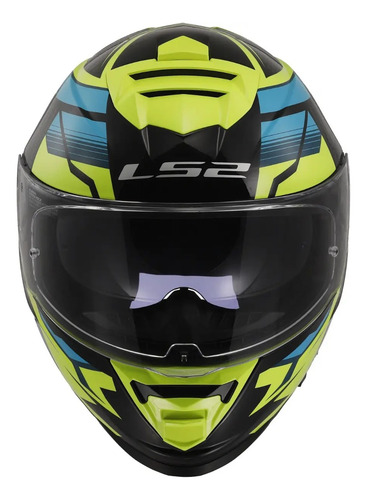 Capacete Ls2 Ff800 Storm Tracker Preto Amarelo Óculos Solar