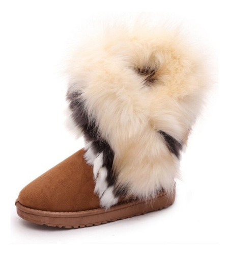 Botas Peludas A La Moda Para Mujer, De Lujo, Para Nieve, Inv