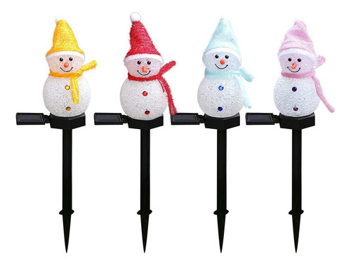 G 4 Faroles Solares Navideños De Muñeco De Nieve 2024 /56