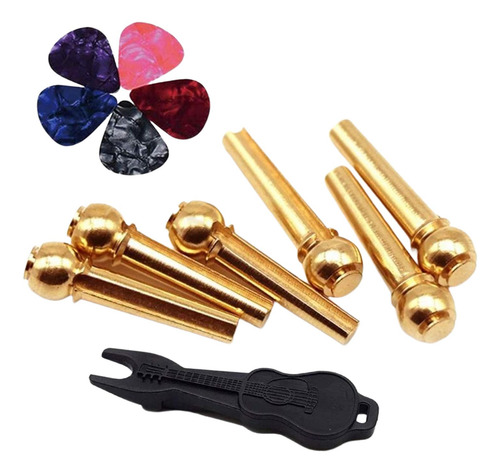 Clavijas De Puente Para Guitarra Acústica, 12 Uds., Con