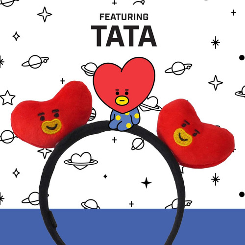 Diadema Bordada De Felpa 3d De Bt21 Line Friends