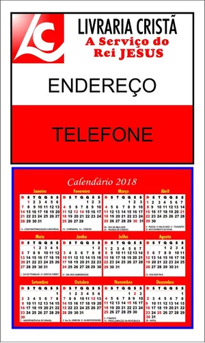 Grade Calendário 2020 Vermelho, Imagem Legal