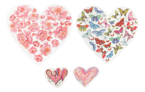 Calcomanía Termoadhesiva En Forma De Corazón Con Estampado D
