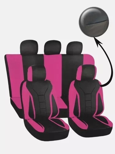 Set Funda Cubreasiento 100% Eco Cuero Acolchado Bolsillo