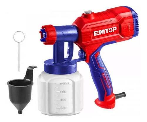 Pistola De Pintar Hvlp Con Compresor 550 W Emtop Esgn50001.4 Rojo