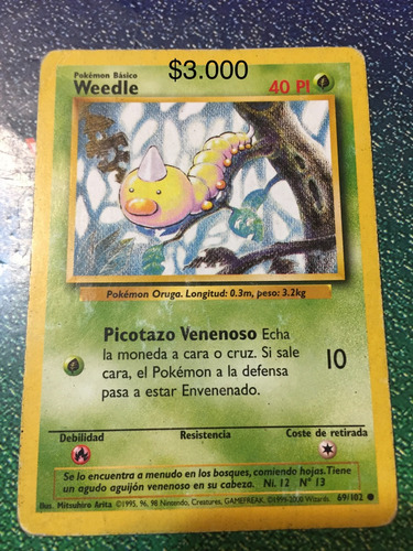 Carta Pokemon-weedle-usada