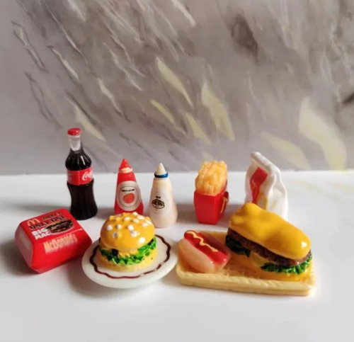 Set Comida Mac Donald En Miniatura ( Casa Muñecas) Calidad