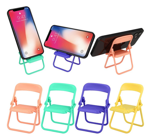 10 Pzas Soporte Porta Celular Forma Silla Plegable Colores