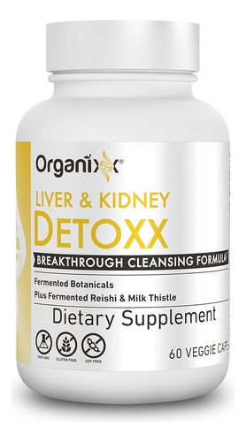 Organixx Liver And Kidney Detoxx 60caps Salud Digestiva