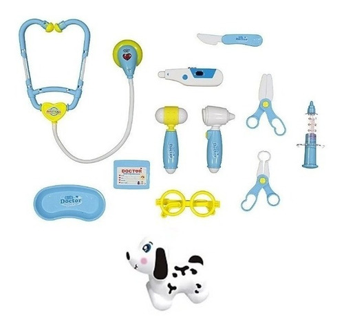 Imagem 1 de 4 de Kit Veterinário Médico Infantil Com Luz E Som 12 Peças Fenix