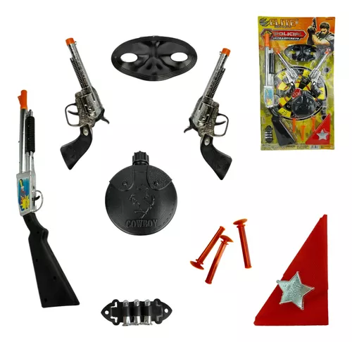 Kit 2 armas revolver de brinquedo infantil pistola para brincadeiras de  criança