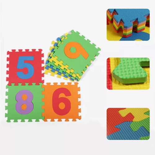 Set 10 Cuadros 30x30 Bebes Niños Tatami Go Numeros Adkar Alf