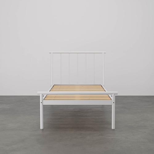 Cama Solteiro Em Aço Begônia Cabecasa Madeiramadeira Wt