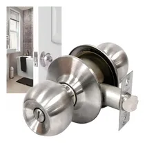 Comprar Cerradura Chapa Cilindrica Pomo Baño Alcoba Acero Inoxidable