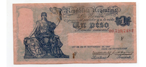 Billete 1 Peso M$n Caja Conversion Progreso Bottero 1564 B