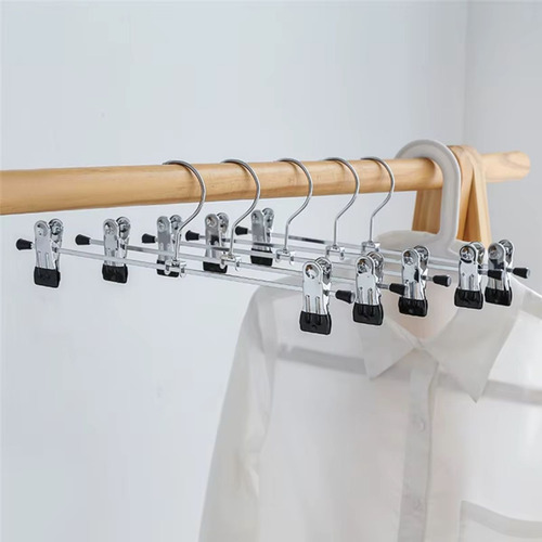 Cabide Metal Inox Com Presilha Kit 50 Unidades Resistente Cor Cromado