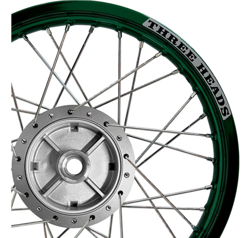Par Roda Aro Three Heads Verde Titan Fan 150 160 Disco 4mm