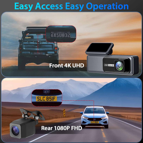 Cámara De Salpicadero Hd Delantera Y Trasera O 4k Para Coche