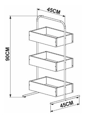 Organizador Multifuncional Madera - Metal Con 3 Gavetas