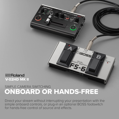Roland V-02hd Mk Ii Mezclador De Vídeo Para Streaming, Black
