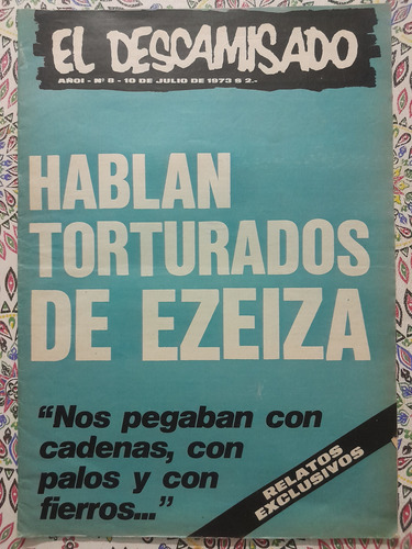 Revista El Descamisado Año 1 Num 8 De 1973 (Usado)