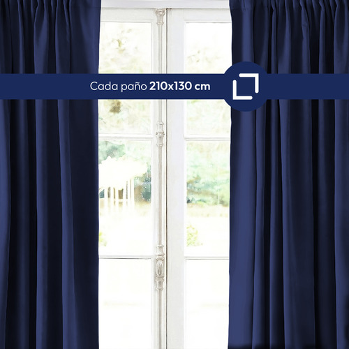 Cortinas Blackout Textil Living 130x210 2 Paños Importada