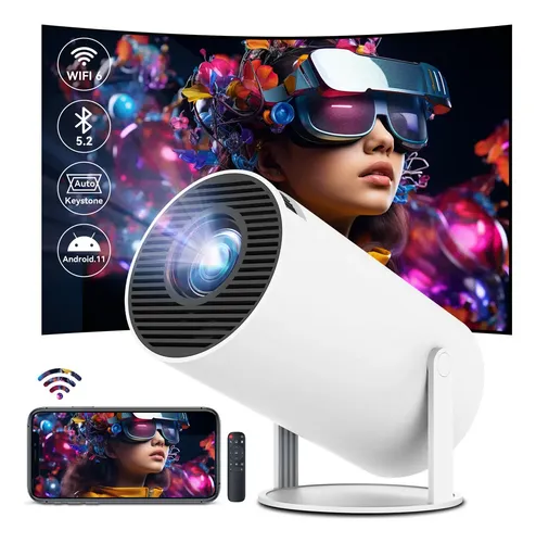 Projetor Vlx Led Hy300 4k Portátil Com Wi-fi Cor Branco