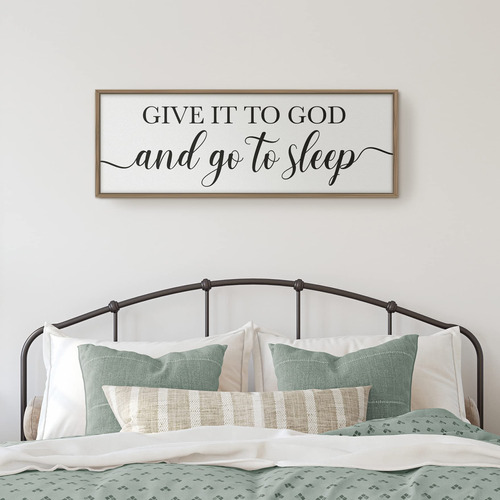 Decoracion Pared 42 X 15  Regalalo Dio Go To Sleep Para Cama