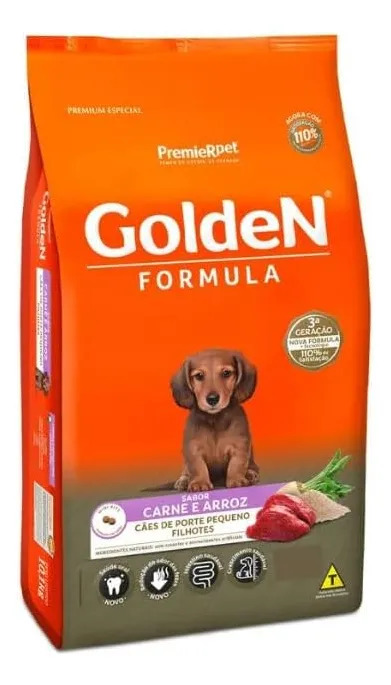 Ração Golden Fórmula Mini Cães Filhotes Pequenos Carne 1kg