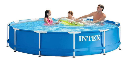 Imagen 2 de 2 de Piscina estructural redonda Intex 28210 con capacidad de 6503 litros de 366cm de diámetro azul diseño mosaico