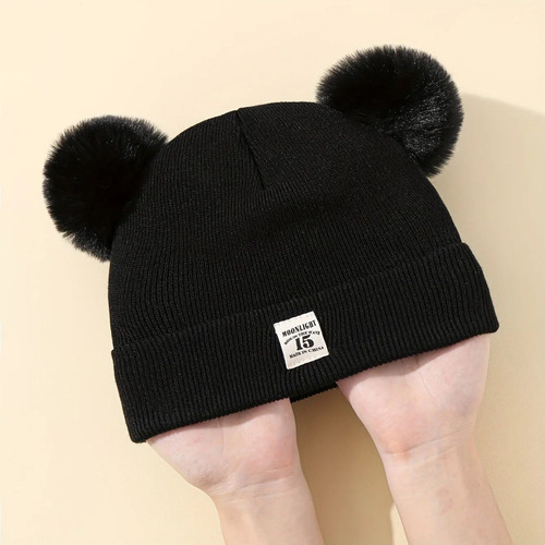 Gorro De Invierno Con Pompones Para Niños
