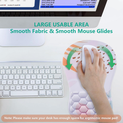 Mouse Pad Con Soporte Para Muñeca Laokiiy, Mouse Pad