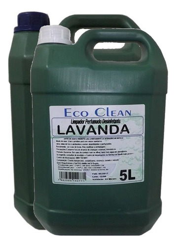 Limpador Perfumado Desinfetante Lavanda Eco Clean 10 Litros
