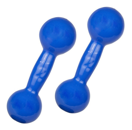 Par Halter Bola Rosa Emborrachado 2kg P/ Musculação Em Casa Cor Azul