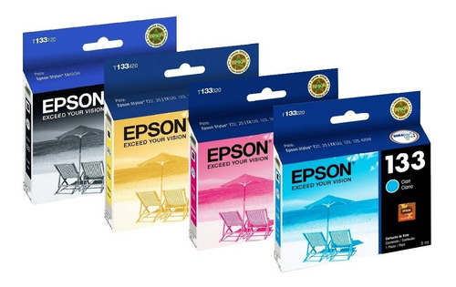 Cartuchos Epson 133 Originales Combo Negro X 2 + 3 Colores