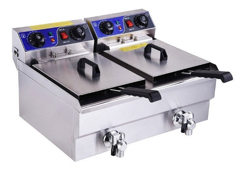 Freidora Comercial Eléctrica 23.4 Litros 3000 W Yescom Dual