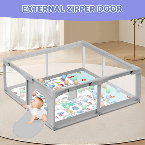 Baby Playpen Besuhot Baby Playard Con Puerta De 127 X 127 Cm