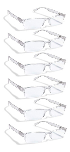 Boost Eyewear Paquete De 6 Lentes De Lectura, Marcos Transpa